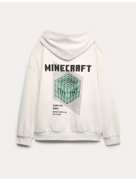 Marks & Spencer Pulóver magas pamuttartalommal és Minecraft™ grafikával (6–16 év) Marks & Spencer krémszín