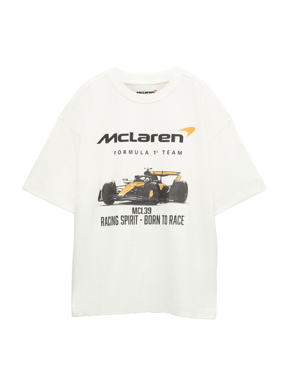 Marks & Spencer Tiszta pamut pólóing McLaren™ grafikai motívummal (2–16 év) Marks & Spencer fehér