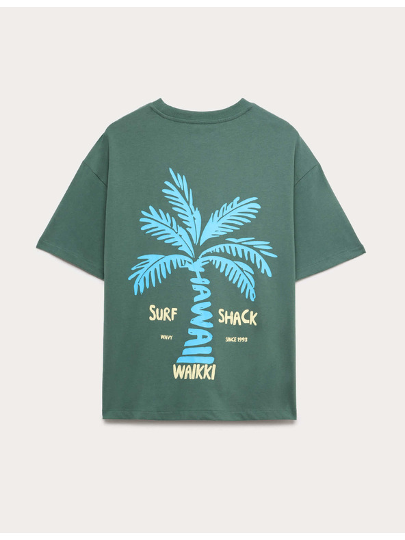 Marks & Spencer Tiszta pamut pólóing Hawaiian szörfözés grafikával (6–16 év) Marks & Spencer zöld