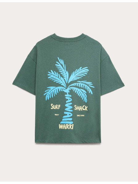 Marks & Spencer Tiszta pamut pólóing Hawaiian szörfözés grafikával (6–16 év) Marks & Spencer zöld