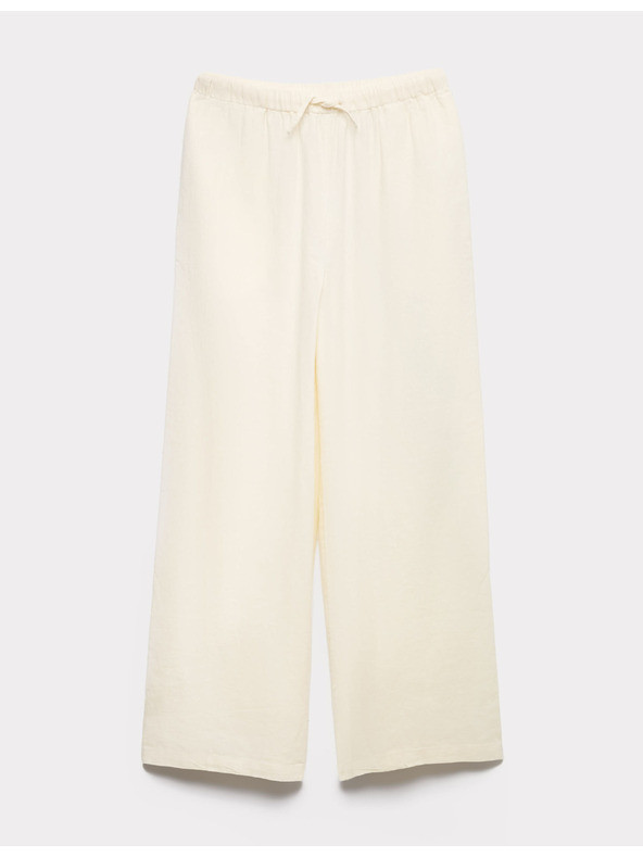 Marks & Spencer Széles szárú nadrág len keverékkel (6–16 év) Marks & Spencer krém