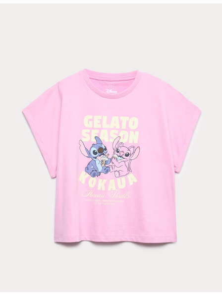 Marks & Spencer Felsőrész Lilo & Stitch™ grafikával tiszta pamutból (6–16 év) Marks & Spencer lila