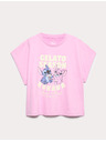 Marks & Spencer Felsőrész Lilo & Stitch™ grafikával tiszta pamutból (6–16 év) Marks & Spencer lila