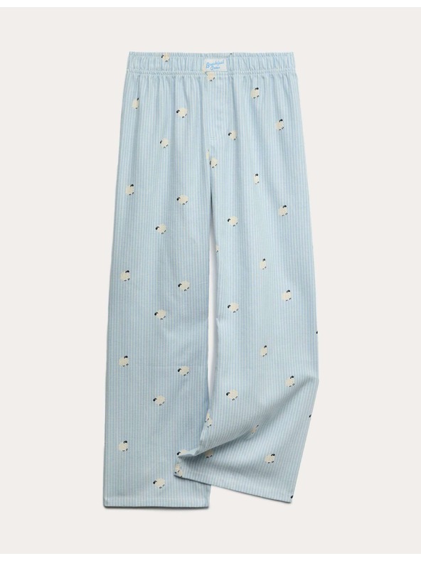 Marks & Spencer Csíkos pizsamanadrág bárányokkal tiszta pamutból (6–16 év) Marks & Spencer kék