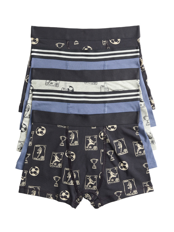 Marks & Spencer Magas pamuttartalmú focinyomatos boxeralsó, 5 pár (5–16 év) Marks & Spencer fekete