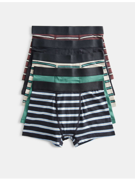 Marks & Spencer Csíkos magas pamuttartalmú boxeralsó (5–16 év), 5 pár csomag Marks & Spencer többszínű