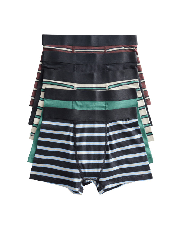 Marks & Spencer Csíkos magas pamuttartalmú boxeralsó (5–16 év), 5 pár csomag Marks & Spencer többszínű