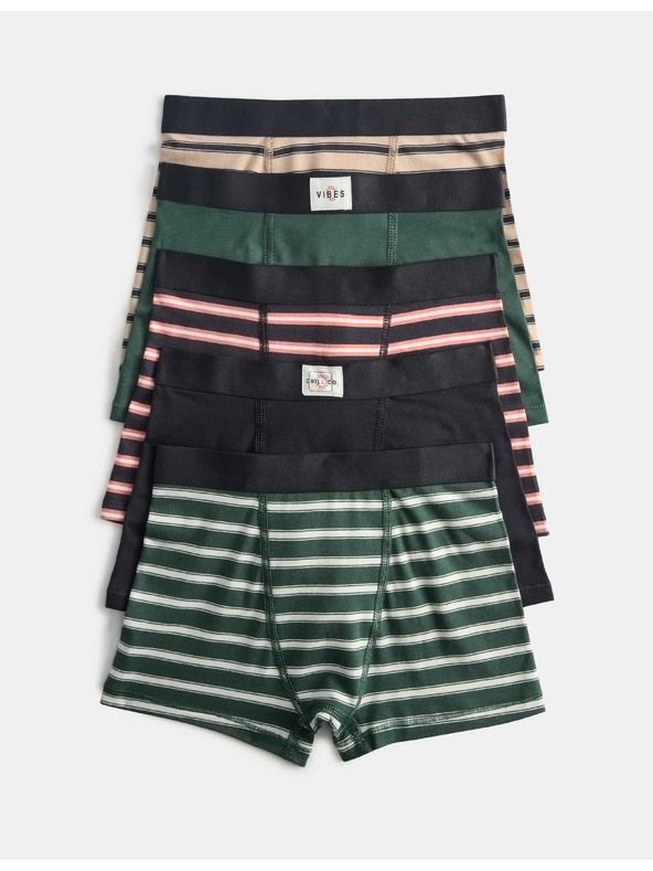 Marks & Spencer Csíkos, rugalmas derekú pamut alsónadrág, 5 db egy csomagban (5-16 éves) Marks & Spencer multicolor