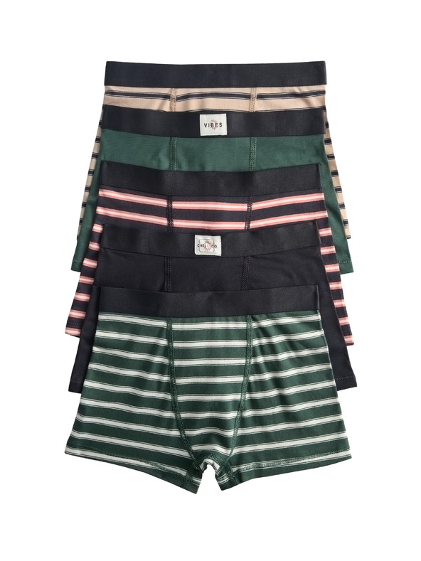 Marks & Spencer Csíkos, rugalmas derekú pamut alsónadrág, 5 db egy csomagban (5-16 éves) Marks & Spencer multicolor