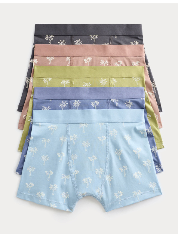 Marks & Spencer 5 pár mintás boxeralsó magas pamuttartalmmal csomag (5–16 év) Marks & Spencer többszínű