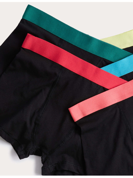 Marks & Spencer Magas pamuttartalmú boxeralsó (5–16 év), 5 pár csomag Marks & Spencer fekete