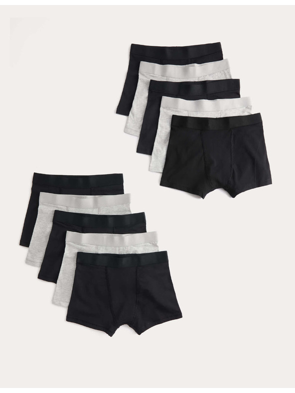 Marks & Spencer Pamut boxeralsó sztreccsel, 10 pár csomagban (5–16 év) Marks & Spencer fekete