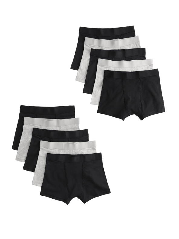 Marks & Spencer Pamut boxeralsó sztreccsel, 10 pár csomagban (5–16 év) Marks & Spencer fekete