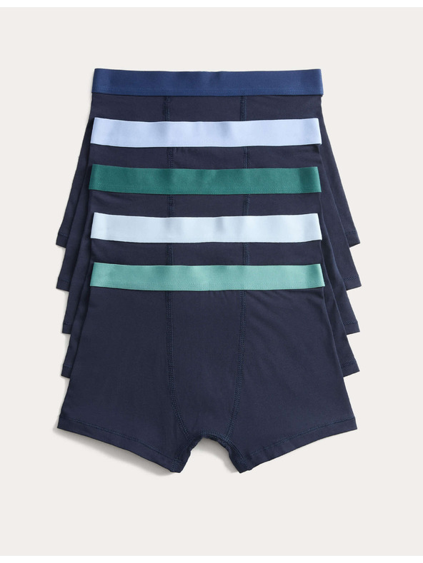 Marks & Spencer Magas pamuttartalmú boxeralsó (5–16 év), 5 pár csomag Marks & Spencer fekete