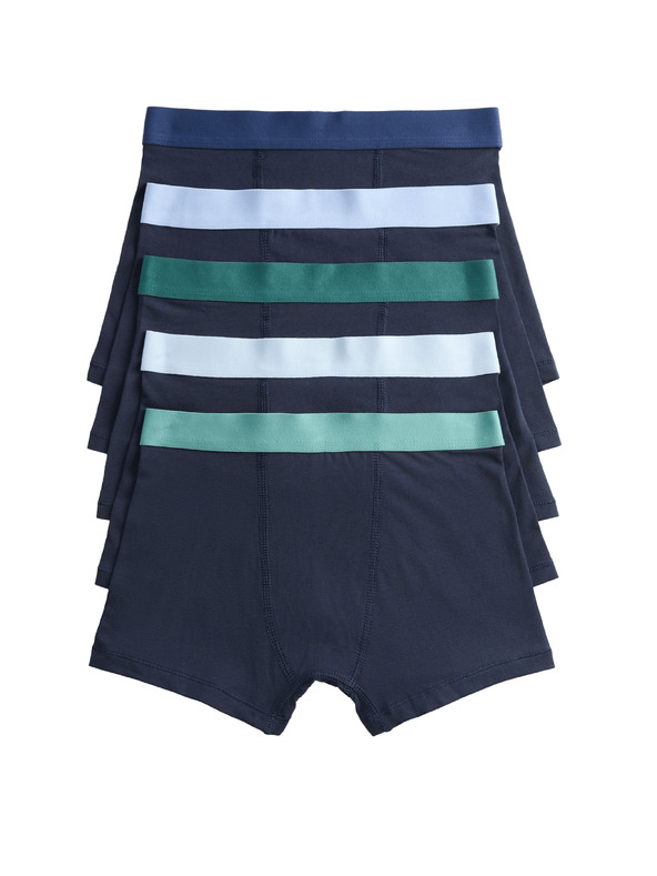 Marks & Spencer Magas pamuttartalmú boxeralsó (5–16 év), 5 pár csomag Marks & Spencer fekete