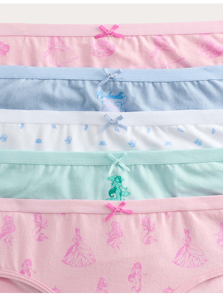 Marks & Spencer Disney Princess™ magas pamuttartalmú harisnya, 5 pár csomag (18 hónap – 8 év) Marks & Spencer rózsaszín