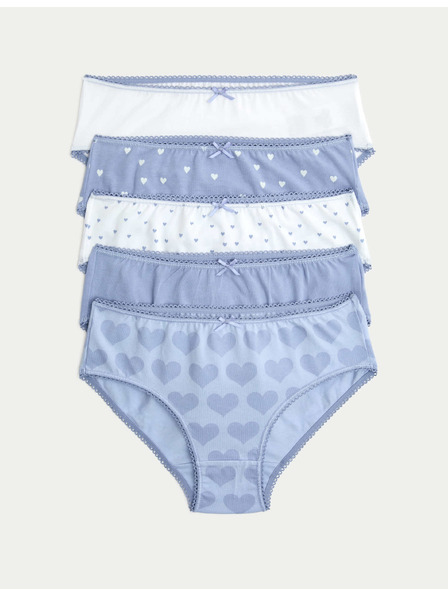 Marks & Spencer Lila szíves pamutharisnya sztreccsel, 10 pár csomagban (2–14 év) Marks & Spencer lila
