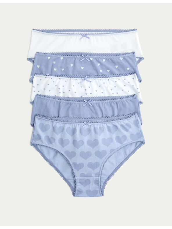 Marks & Spencer Lila szíves pamutharisnya sztreccsel, 10 pár csomagban (2–14 év) Marks & Spencer lila