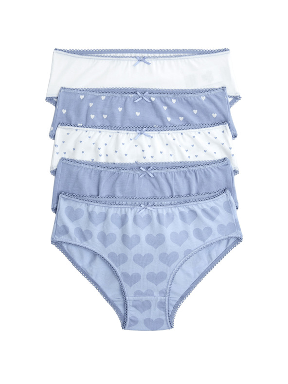 Marks & Spencer Lila szíves pamutharisnya sztreccsel, 10 pár csomagban (2–14 év) Marks & Spencer lila
