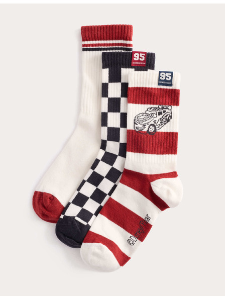 Marks & Spencer Cars™ magas pamuttartalmú sokni, 3 pár csomagban (6-os méret – 3½-es méret) Marks & Spencer piros