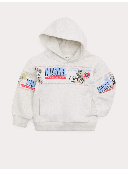 Marks & Spencer Marvel™ kapucnis magas pamuttartalmú pulóver (2–8 év) Marks & Spencer szürke