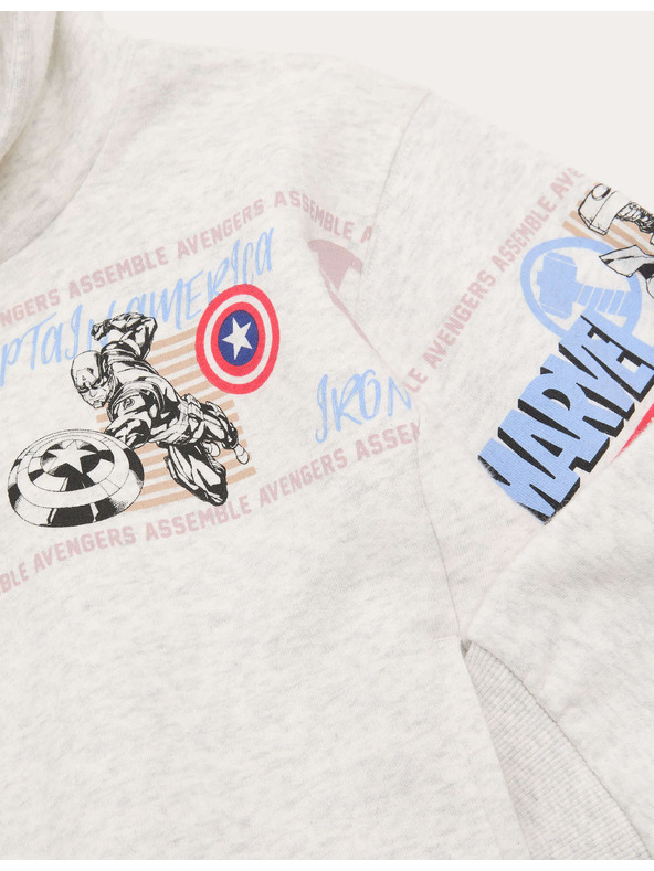 Marks & Spencer Marvel™ kapucnis magas pamuttartalmú pulóver (2–8 év) Marks & Spencer szürke