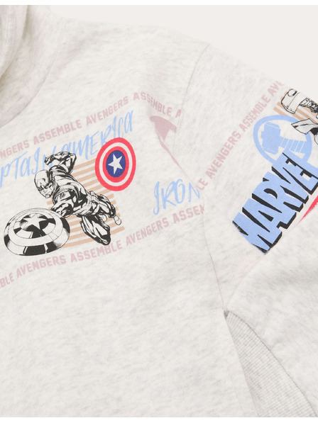Marks & Spencer Marvel™ kapucnis magas pamuttartalmú pulóver (2–8 év) Marks & Spencer szürke