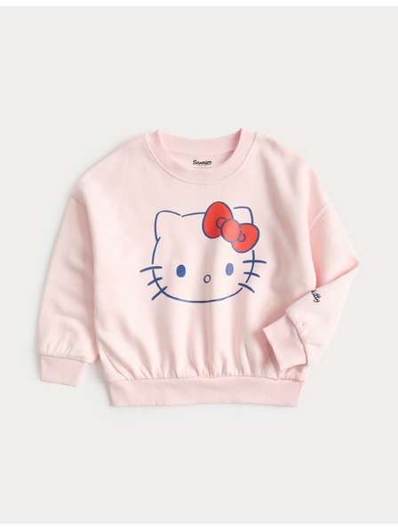 Marks & Spencer Hello Kitty™ mintás magas pamuttartalmú pulóver (2–8 év) Marks & Spencer rózsaszín
