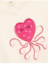 Marks & Spencer Heart Squid magas pamuttartalmú pulóver (4–10 év) Marks & Spencer krém
