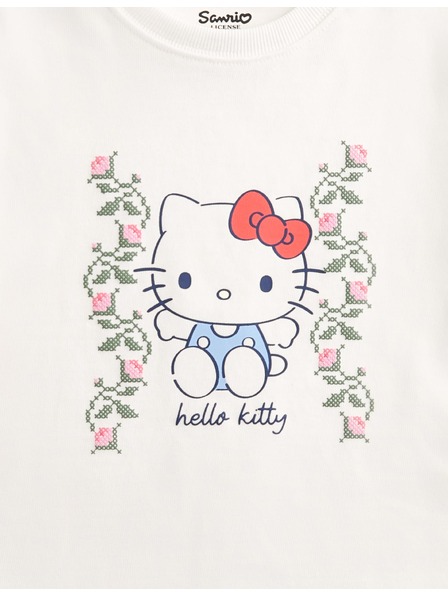 Marks & Spencer Hello Kitty™ póló, tiszta pamut (2-8 éves korig) Marks & Spencer törtfehér