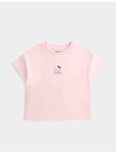 Marks & Spencer Hello Kitty™ mintás póló, tiszta pamutból (2–8 év) Marks & Spencer rózsaszín
