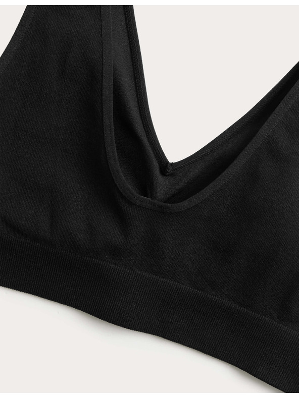 Marks & Spencer Varrás nélküli V-nyakú topok, 3 db Marks & Spencer fekete