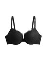 Marks & Spencer Csipkés push-up dekoltázs melltartó Jasmine kötöttel, (méret A–E) Marks & Spencer fekete