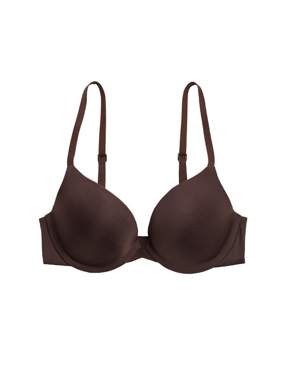 Marks & Spencer Láthatatlan Body Invisibles™ dekoltázs push-up melltartó kötöttel, (A–E) Marks & Spencer barna