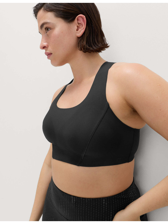 Marks & Spencer Közepesen merevítő sportmelltartó géles második bőrrel Marks & Spencer fekete