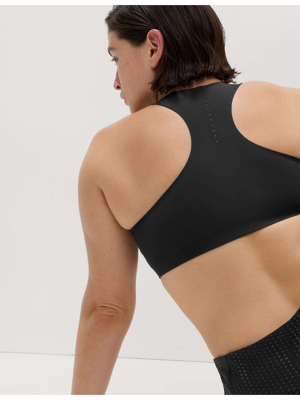 Marks & Spencer Közepesen merevítő sportmelltartó géles második bőrrel Marks & Spencer fekete