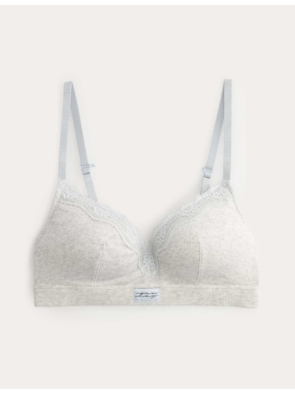 Marks & Spencer Pamut bordázott dekoltázs melltartó Juni merevítő nélkül (A–E) Marks & Spencer szürke