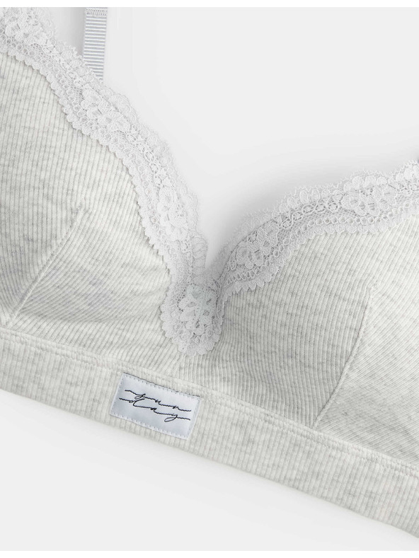 Marks & Spencer Pamut bordázott dekoltázs melltartó Juni merevítő nélkül (A–E) Marks & Spencer szürke