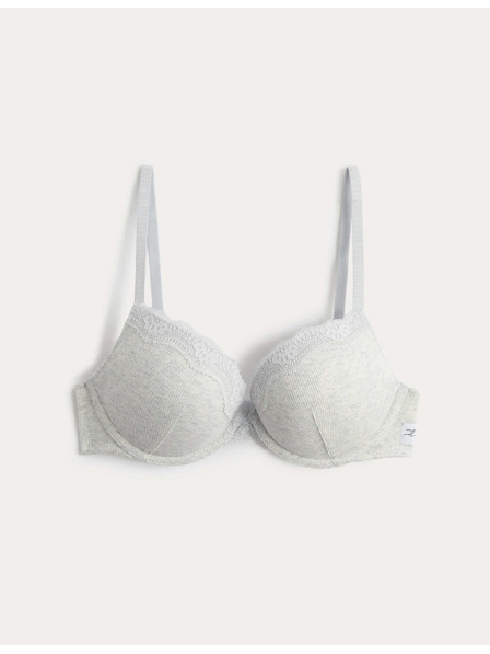 Marks & Spencer Pamut push-up melltartó Juni mély dekoltázzal, merevítővel (A-E) Marks & Spencer szürke