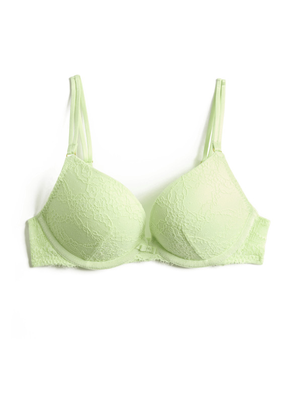 Marks & Spencer Csipkés push-up dekoltázs melltartó Ida merevítővel (A–E) Marks & Spencer zöld
