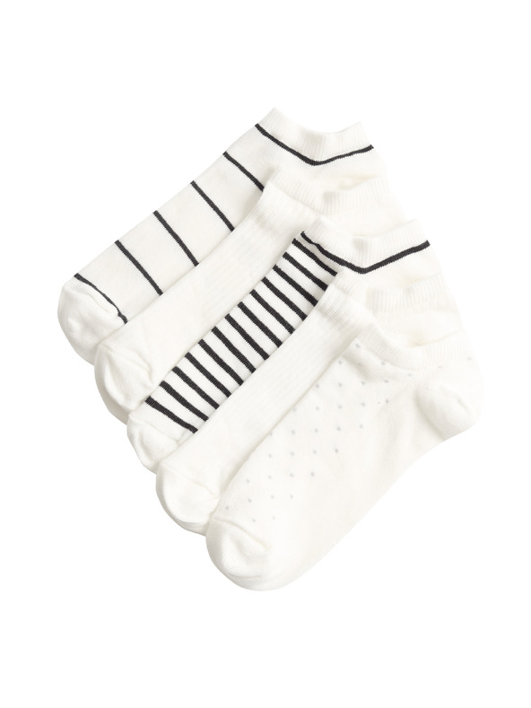 Marks & Spencer Mintázott rövid edzőzokni Trainer Liners™, magas pamuttartalommal, 5 pár készlet Marks & Spencer fekete