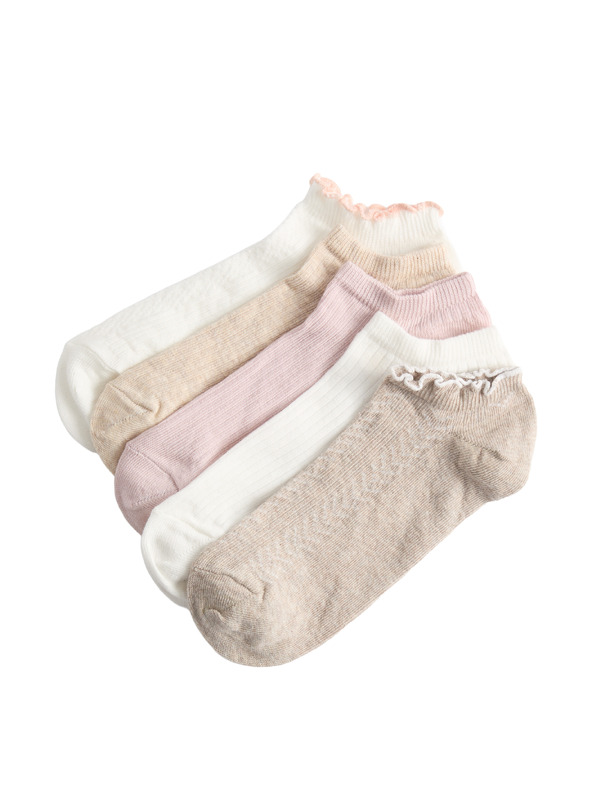 Marks & Spencer Mintázott rövid edzőzokni Trainer Liners™ magas pamuttartalommal, 5 pár készlet Marks & Spencer rózsaszín