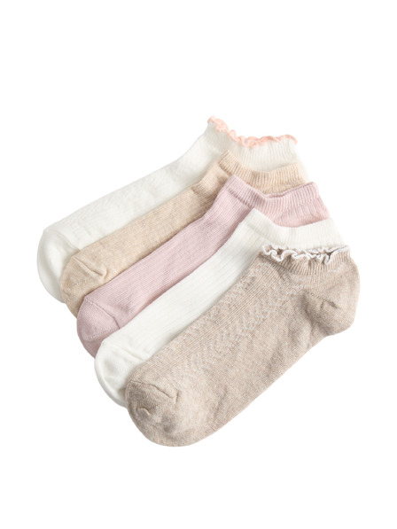 Marks & Spencer Mintázott rövid edzőzokni Trainer Liners™ magas pamuttartalommal, 5 pár készlet Marks & Spencer rózsaszín