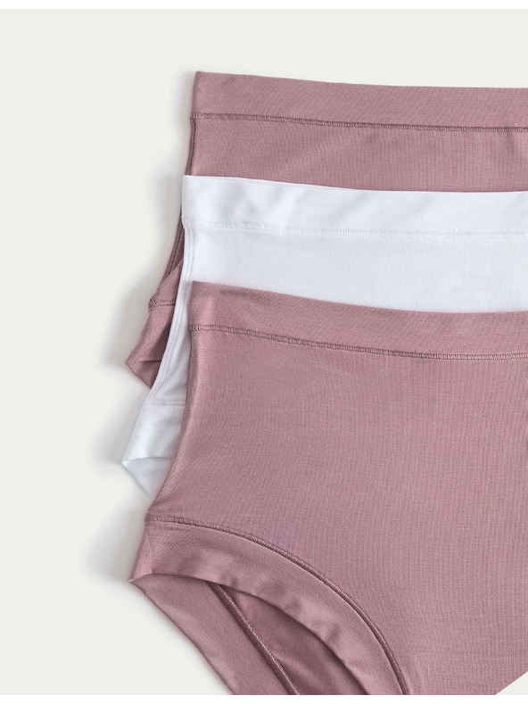 Marks & Spencer Derékalsó Flexifit technológiával és magas modal tartalommal, 3 db Marks & Spencer rózsaszín