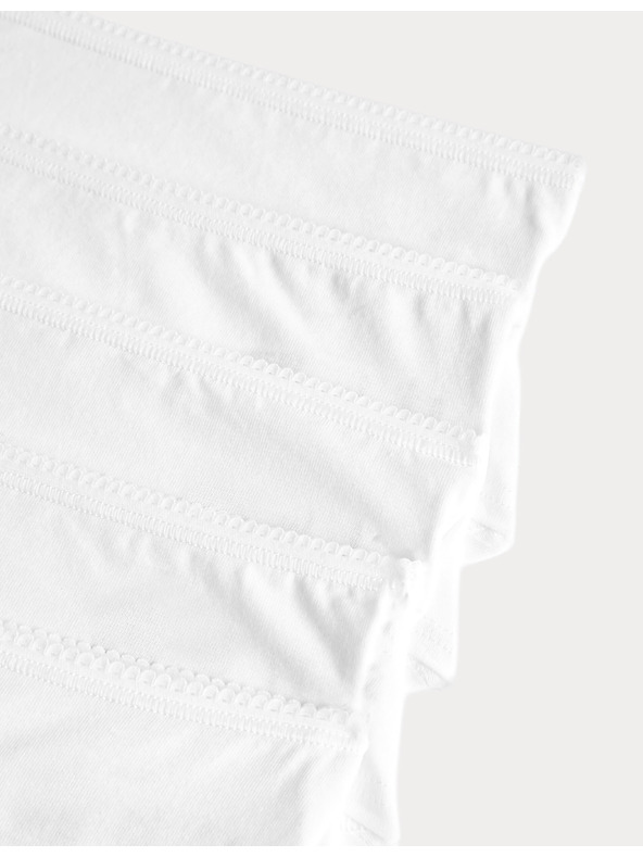 Marks & Spencer Alacsonyan tárolt rövidnadrág pamutból és lycra®-ból, 5 darab csomag Marks & Spencer fehér
