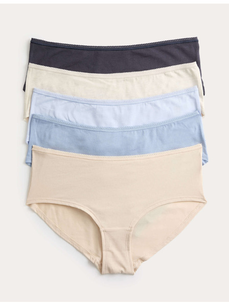 Marks & Spencer Alacsonyan tárolt rövidnadrág pamutból és lycra®-ból, 5 darab csomag Marks & Spencer kék