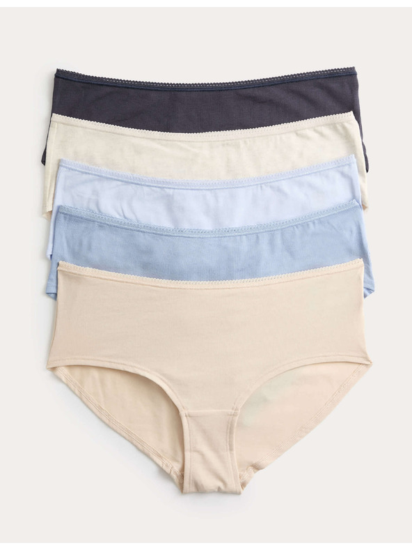 Marks & Spencer Alacsonyan tárolt rövidnadrág pamutból és lycra®-ból, 5 darab csomag Marks & Spencer kék