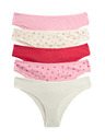 Marks & Spencer Brazil bugyi magas pamut tartalommal és Lycra™ anyaggal, 5 db Marks & Spencer rózsaszín