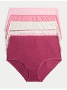 Marks & Spencer Derekig érő bugyi pamutból Lycra™ anyaggal, 5 db Marks & Spencer rózsaszín