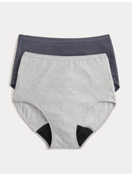Marks & Spencer Magas nedvszívó menstruációs bugyi derekig, 2 db Marks & Spencer szürke